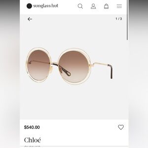 Chloe Women’s Vintage Inspired Sunglasses Round Frame Gold